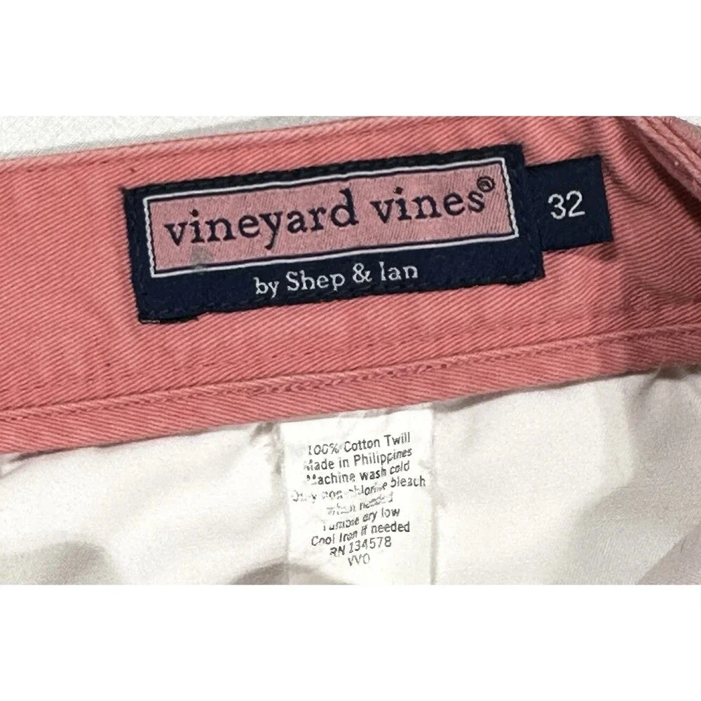 Vineyard Vines Men’s Salmon Cotton Twill Club Shorts Flat Front Pockets 1H0099